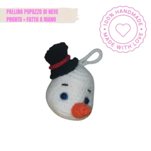 amigurumi finito pallina pupazzo di neve